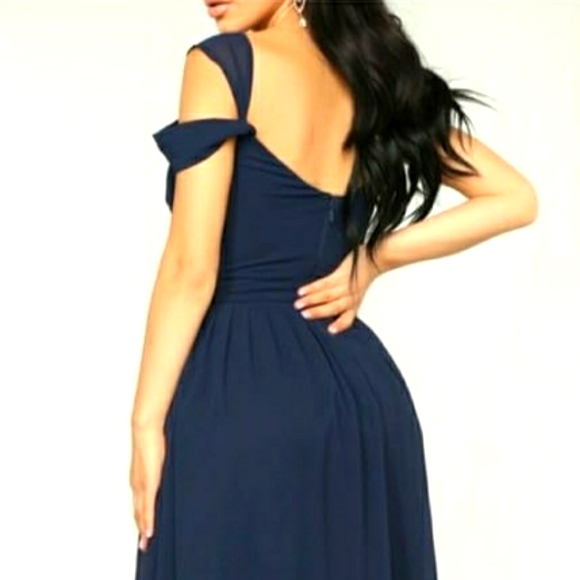 FashionNova Brand New Navy Blue Maxi Dress XL - Picture 2 of 14